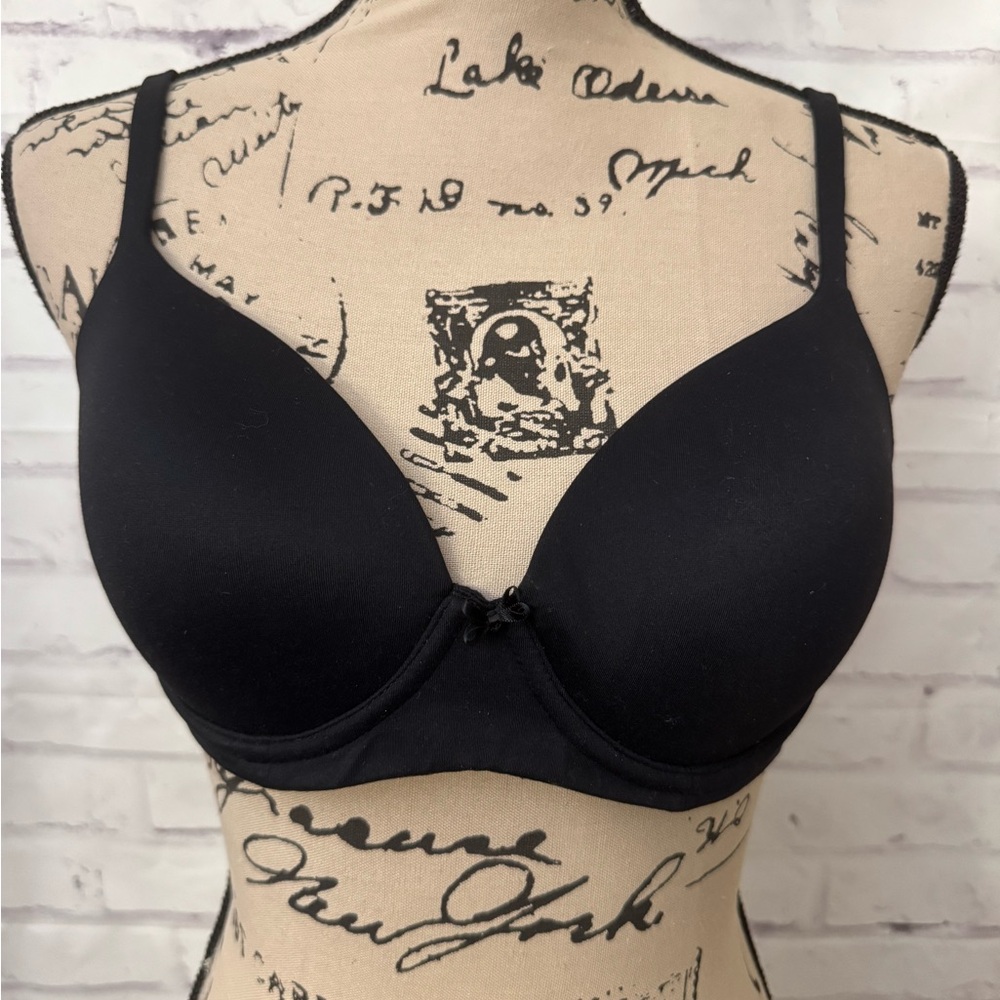 Soma Size 36B Bra Embraceable Full‎ Coverage Black Underwire Bow